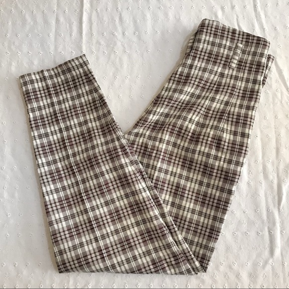 Pants - High Waist Plaid Pants